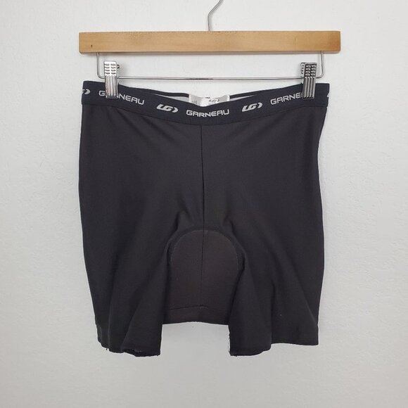 Garneau Womens Cycling Liner Shorts Size L Black Padded 5" Inseam - Picture 1 of 7